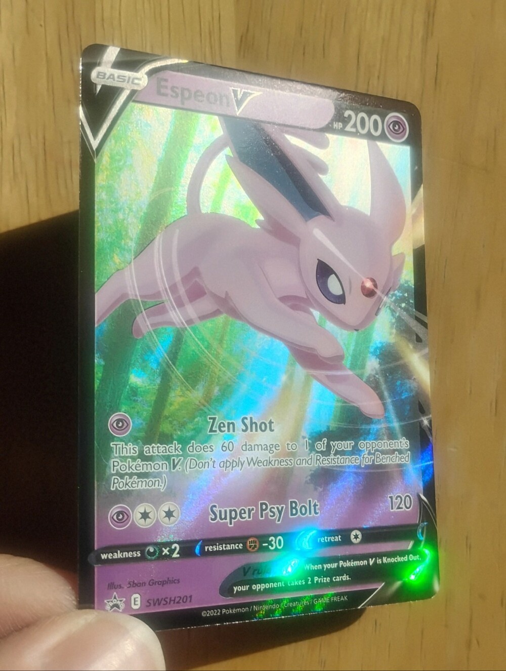 Mint 2022 Holo Full Art Espeon V SWSH201 Black Star Promo Pokemon Card